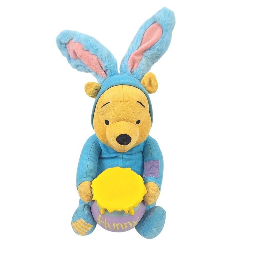 Disney Winnie the Pooh Applause Plush Bunny Costume Easter Hunny Pot Blue 12"